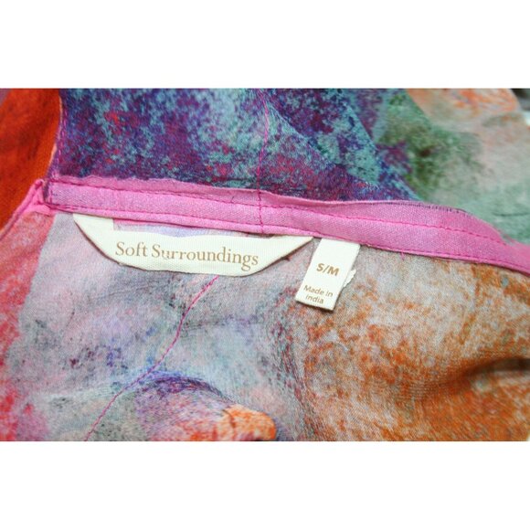 Soft Surroundings Sheer Multicolor Kimono Shrug Womens S/M Boho Ethereal Coverup - Picture 2 of 5